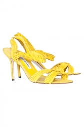 Желтые босоножки на невысоком каблуке Suplizia Manolo Blahnik