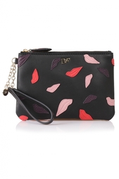 Кожаный кошелек Lips Applique Wristlet Diane von Furstenberg