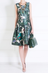 Платье из шелка и хлопка Oscar de la Renta