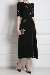 Платье с аппликациями из кристаллов Carven