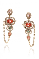 Серьги из позолоченной латуни с кристаллами Oscar de la Renta