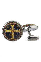 Серебряные запонки «Византийский крест» Gourji