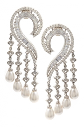 Серьги с цирконами Pearl Drops Jewel Mania
