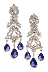 Серьги с цирконами Blue Bouquet Jewel Mania