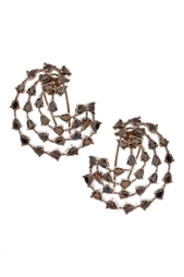 Серьги с цирконами Black Croissant Jewel Mania