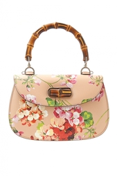 Кожаная сумка Bamboo Classic Blooms Gucci
