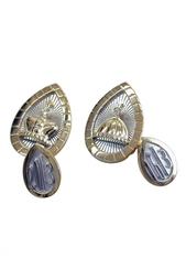 Запонки из золота и серебра с бриллиантами «Юбилейные» Gourji