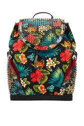 Рюкзак из хлопка и кожи Explorafunk Toile Hawai Christian Louboutin