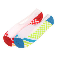 Носки низкие Quiksilver Checker/Stripe No Shows White