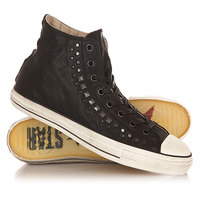 Кеды кроссовки высокие Converse Chuck Taylor All Star Studded Black/Gunmetal