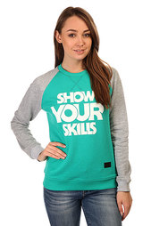 Толстовка свитшот женская Skills Show You Crewneck Emerald/Grey Melange