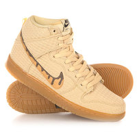 Кеды кроссовки высокие Nike SB Dunk High Premium Gold Star/Classic Brown