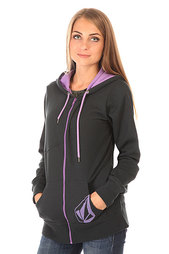 Толстовка классическая женская Volcom Back In The Line Zip Hoodie Black