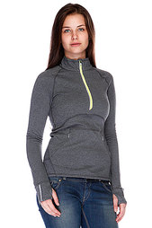 Толстовка женская Roxy Dawn Runner Half Zip Graphite Heathe