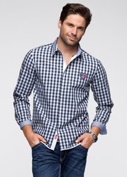 Рубашка (белый/красный в клетку) Bonprix