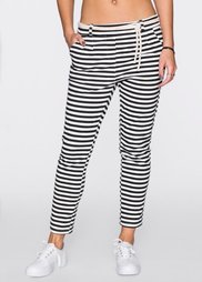 Трикотажные брюки в полоску (черный/белый в полоску) Bonprix