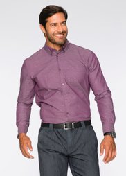 Рубашка Regular Fit с длинным рукавом (бордовый с узором) Bonprix