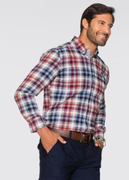 Фланелевая рубашка Regular Fit в клетку (светло-серый/синий/красный в к) Bonprix