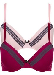 Бюстгальтер, чашка C (серый меланж + черный) Bonprix