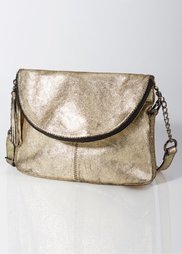 Кожаная сумочка в стиле металлик (серебристый) Bonprix