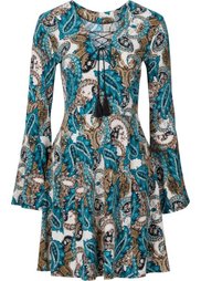 Платье с расклешенными рукавами (синий/ярко-розовый/цвет белой ) Bonprix