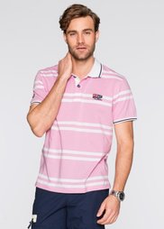 Футболка-поло Regular Fit (розовый/белый в полоску) Bonprix