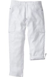 Льяные брюки-карго Regular Fit с хлястиками, cредний рост (N) (хаки) Bonprix