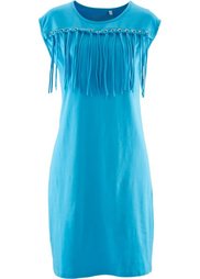 Трикотажное платье с бахромой (нежный ярко-розовый/золотистый) Bonprix