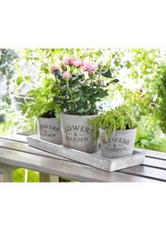 Цветочные горшки с подставкой (4 изд.) (серый) Bonprix