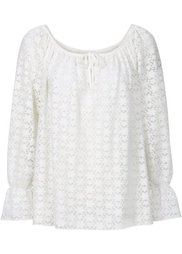 Футболка с цветочным узором (черный) Bonprix