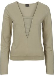 Футболка с длинным рукавом (черный) Bonprix