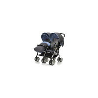 Коляска-трость для двойни Elegant Twin, Jetem, dark gray/blue