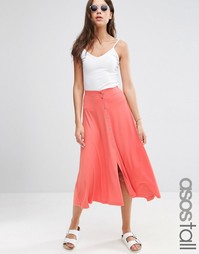 Юбка миди на пуговицах ASOS TALL - Blush