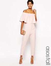 Комбинезон с открытыми плечами и оборками ASOS TALL