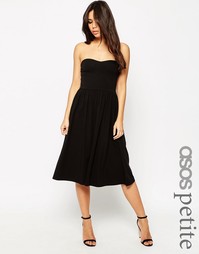 Платье миди с лифом-бандо ASOS PETITE - Белый