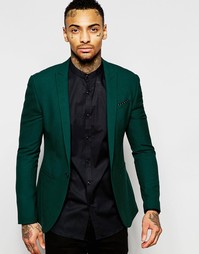 Супероблегающий зеленый пиджак ASOS - Зеленый