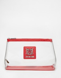 Прозрачная косметичка Love Moschino - Красный