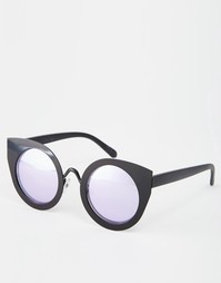 Круглые солнцезащитные очки кошачий глаз с зеркальными стеклами Quay A