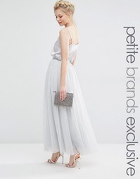 Юбка макси из тюля True Decadence Petite - Нежно-серый