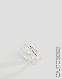 Тонкое кольцо с узлом ASOS CURVE - Серебряный