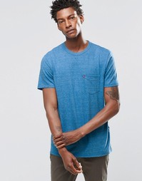 Темно-синяя меланжевая футболка с 1 карманом Levi's Sunset Levi's®
