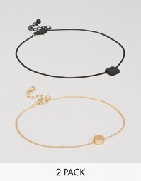 Набор ножных браслетов с матовой отделкой ASOS - Мульти