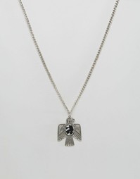 Ожерелье с подвеской в виде птицы и отделкой камнем ASOS - Серебряный