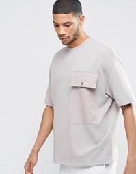 Oversize-свитшот с короткими рукавами и большими ткаными карманами ASO Asos