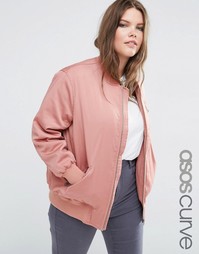 Куртка-пилот c молниями ASOS CURVE - Розовый