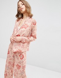 Пижамная блузка с запахом и цветочным принтом ASOS Co Ord - Мульти