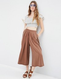 Юбка-шорты со складками ASOS - Выбеленный коричневый