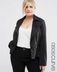 Куртка на молнии с баской ASOS CURVE - Черный
