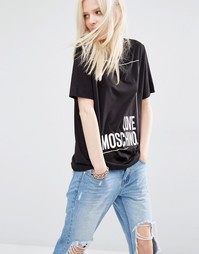 Футболка с логотипом Love Moschino - Черный
