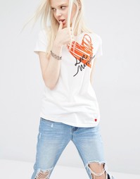Футболка с логотипом‑сердечком Love Moschino - Белый